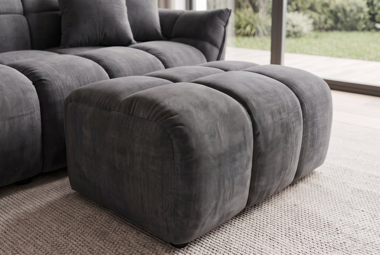 Hocker CLOUD 100cm Samt grau