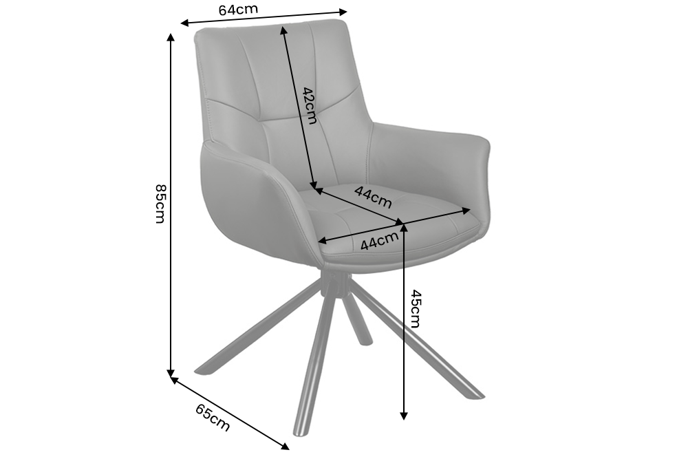Drehstuhl SIGNATURE 360° mit Armlehnen Federkern Leder schwarz drehbar