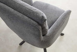 Swivel chair BIG GEORGE 360° with armrests textured fabric dark grey