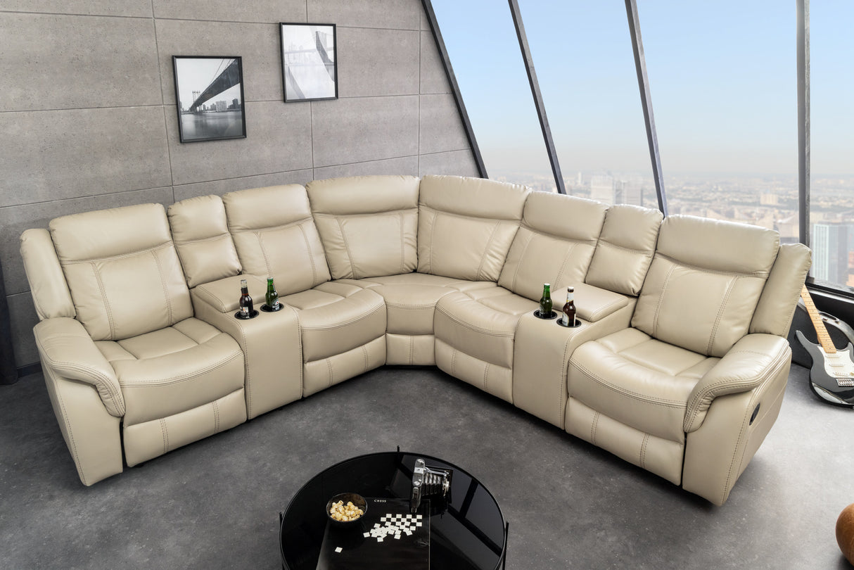 Cinema armchair HOLLYWOD 5-seater artificial leather beige