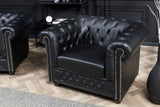 Sessel CHESTERFIELD Kunstleder Antik-Look schwarz