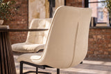 Freischwinger MIAMI quadratische Steppung Cord beige mit schwarzem Metallgestell