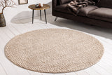 Teppich WOLLE 150cm rund beige