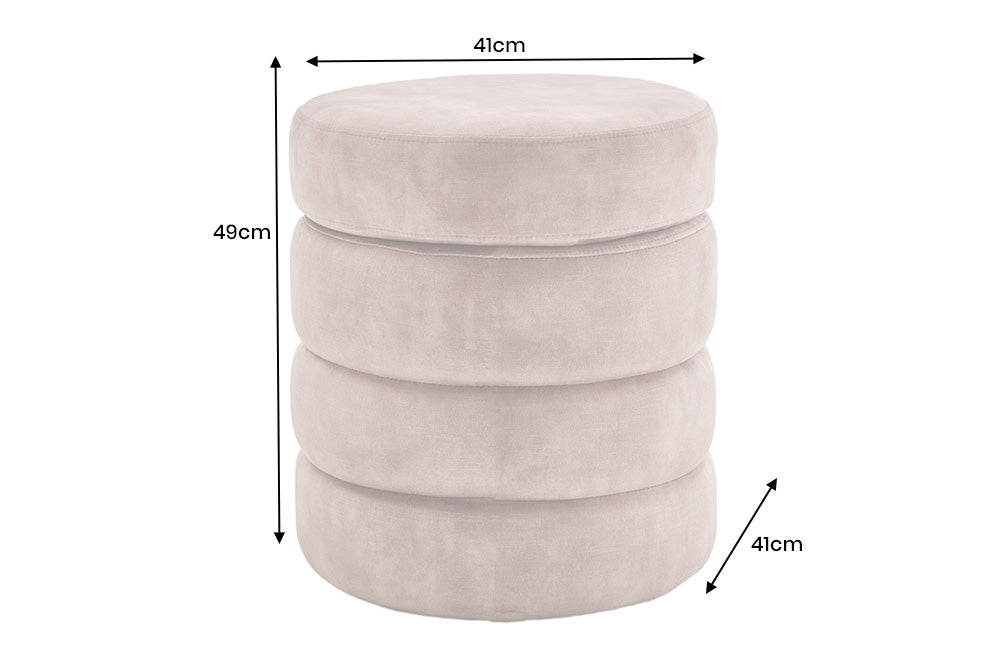 Stool VOQUE 50cm bouclé taupe w/ storage space