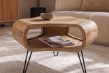 Coffee table ORGANIC LIVING 70cm w/ hairpin legs mango wood natural
