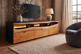 TV-Board GRAND ACACIA 180cm Akazienholz Baumkante m. fernbedienbarer LED-Beleuchtung