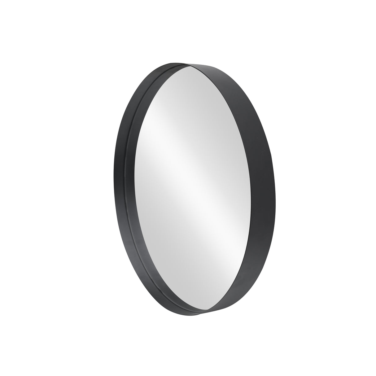 Wall mirror PORTRAIT 40cm round aluminium black