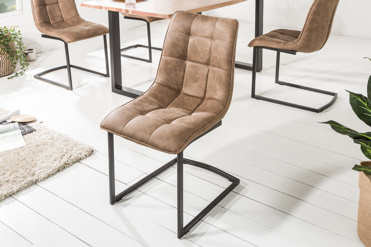 Cantilever chair MIAMI microfibre taupe