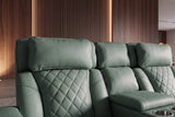 Cinema armchair HOLLYWOOD 2-seater electrically adjustable artificial leather sage