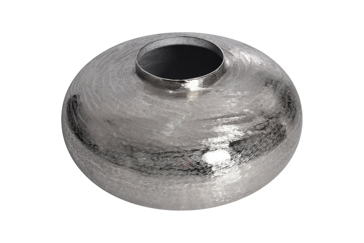 Vase ABSTRACT ORIENT 35cm mit Hammerschlageffekt silber