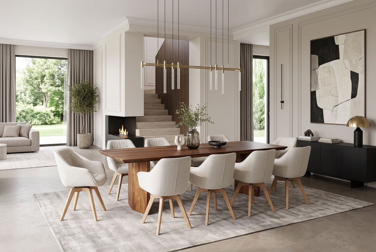 Esstisch DIAMOND 240cm Sheesham Holz Braun Stone Finish
