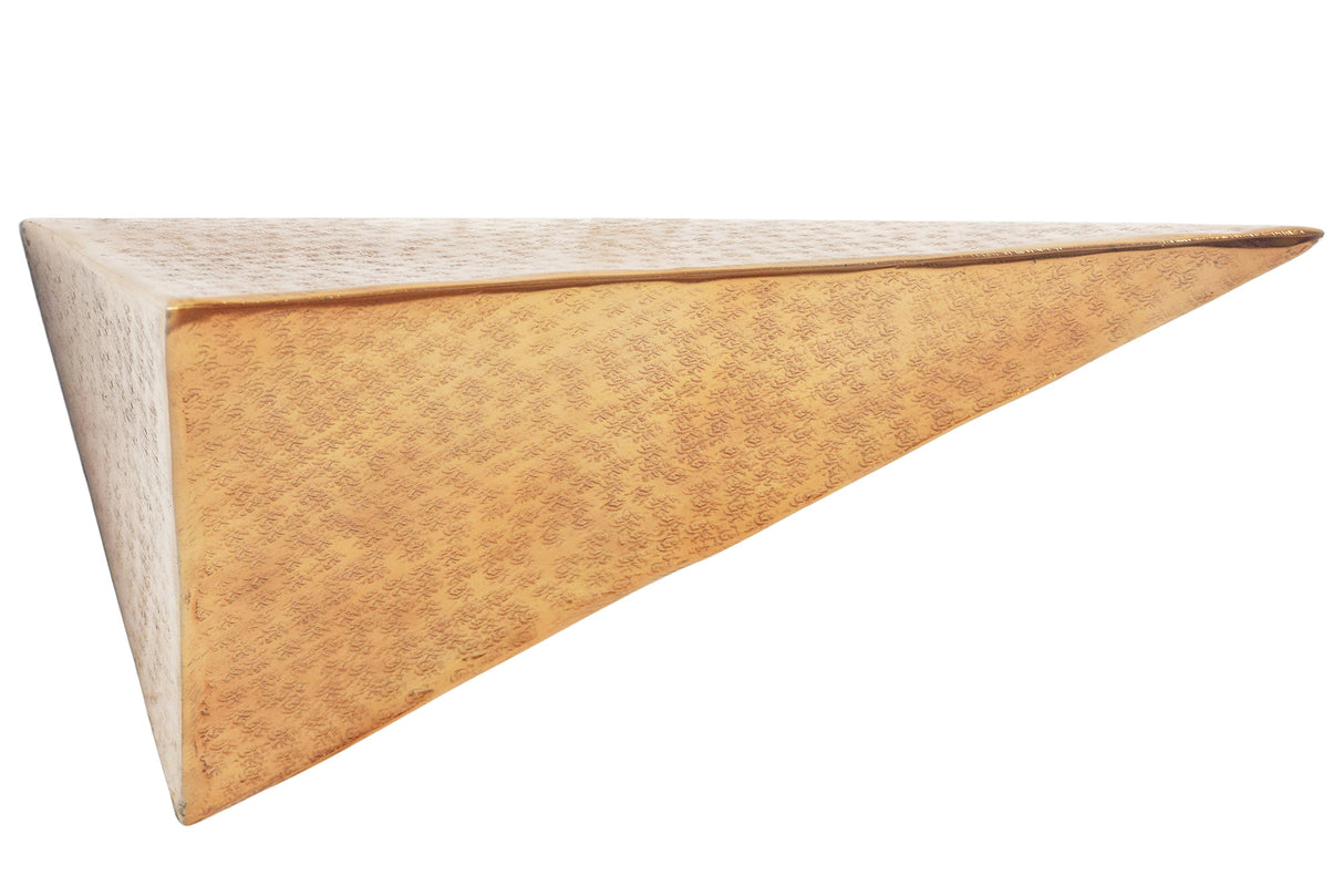 Wall shelf PYRAMID 40cm hammer stroke effect gold