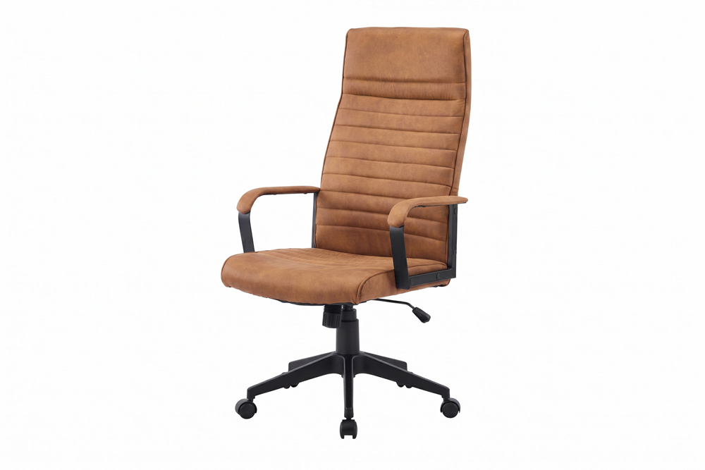 Bürostuhl LAZIO 49-59cm mit Wippfunktion Mikrofaser Vintage Braun