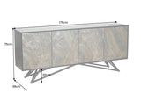 Sideboard MONTAIN SOUL 175cm Akazie Natursteinoptik schwarz natur