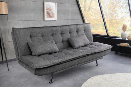 Sofa bed JAZZ 195cm 3-seater textured fabric grey
