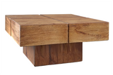 Coffee table BOLT 70cm mango wood brown honey finish