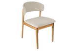 Chair VALHALLA WOOD textured fabric creamy and oak wood natural