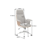 Bürostuhl MANHATTAN 44-54cm drehbar, strukturierter Stoff grau und Walnussholz