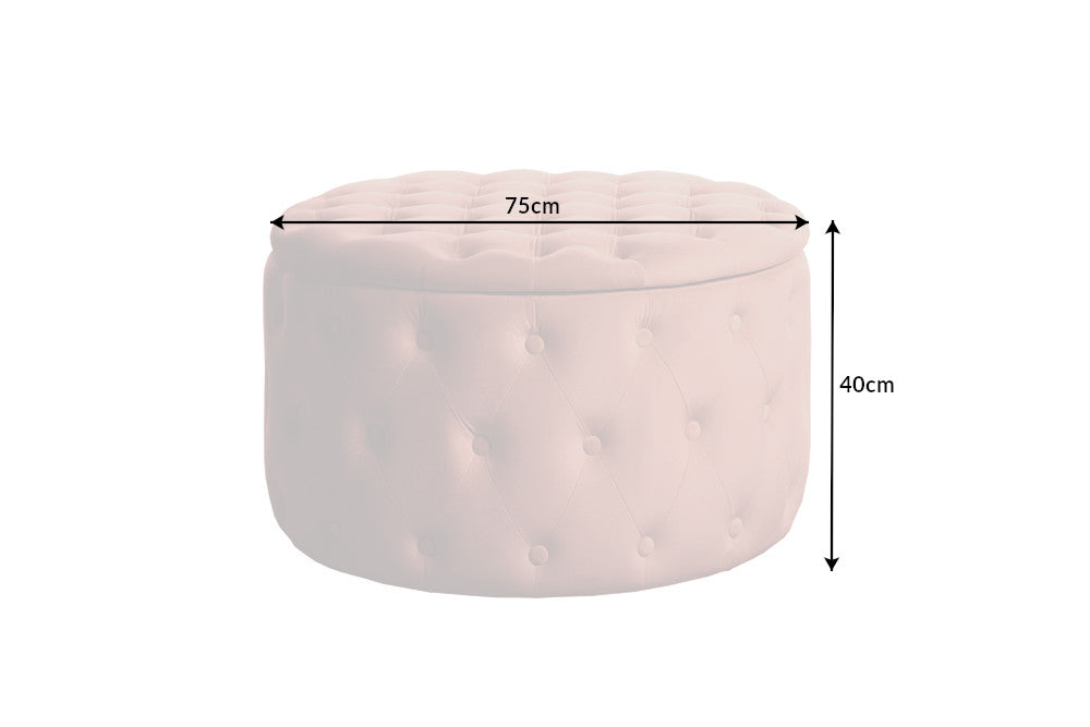 Stool MODERN BAROCK STORAGE 75cm dusky pink