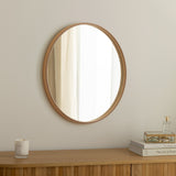 Wall mirrow PORTRAIT 70cm round oak wood veneered