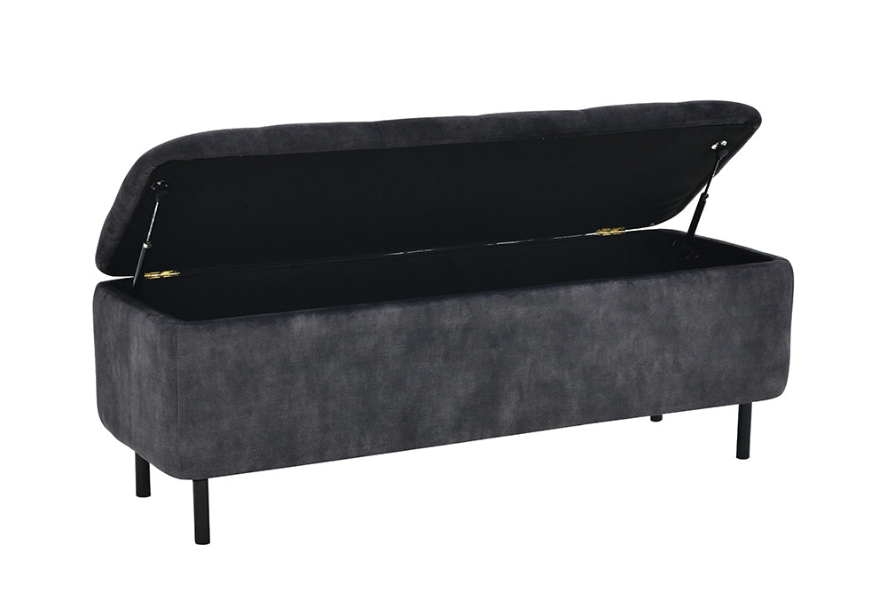 Sitztruhe EN VOGUE 120cm mit Stauraum Samt grau