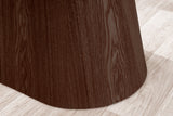 Dining table UNIQUE 200cm frame dark walnut wood veneered ceramic white marble top