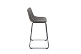 Bar chair DJANGO microfibre vintage grey with black iron legs