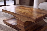 Coffee table GOA 120cm w/ storage space sheesham wood brown