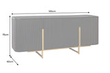 Sideboard GATSBY 160cm Retro-Stil Mango Schwarz Gold Handarbeit
