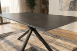 Dining table GALAXIE 160cm w/ star frame ceramic grey