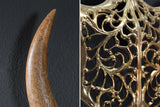 Wanddekoration EXOTIC BULL 60cm Mangoholz und Metall naturgold handgefertigt