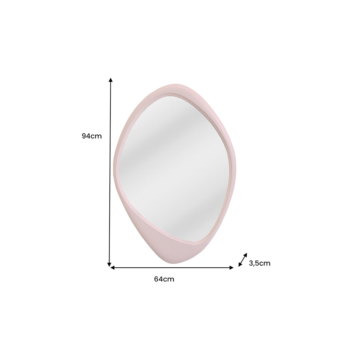 Wall mirror ORGANIC 90cm rosa
