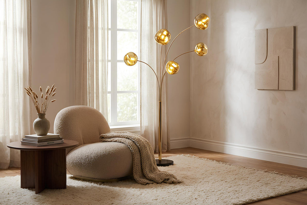 Floor lamp LIQUID DIAMOND gold 200cm