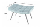 Stool SCANDINAVIA 40cm stitched seat velvet petrol w/ black metal legs