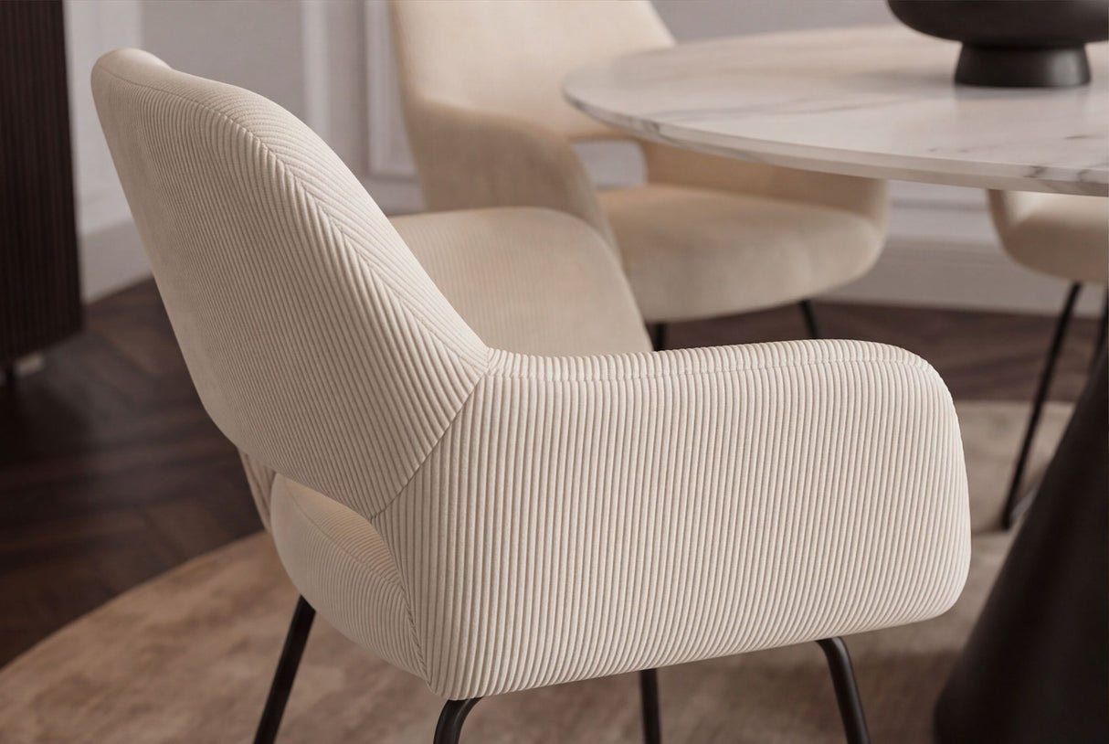 Chair MUSTANG with armrests cord beige