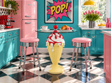 Bistro table SOFT POP 75cm pastel yellow w/ magnetic removeable cherry SWEET SOCIETY in-house Design