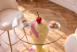 Bistrotisch SUNDAE 75cm pastellgelb mit magnetischer abnehmbarer Kirsche SWEET SOCIETY hauseigenes Design
