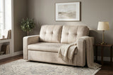 Sofa bed SMART 140cm 2-seater velvet champagne beige