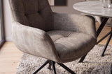 Drehstuhl SIGNATURE 360° drehbar m. Armlehnen Federkern Samt taupe