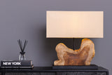 Table lamp HYPNOTIC 50cm lampshade beige teak wood natural