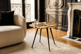 Coffee table GINKGO LEAVES 55cm gold with black legs
