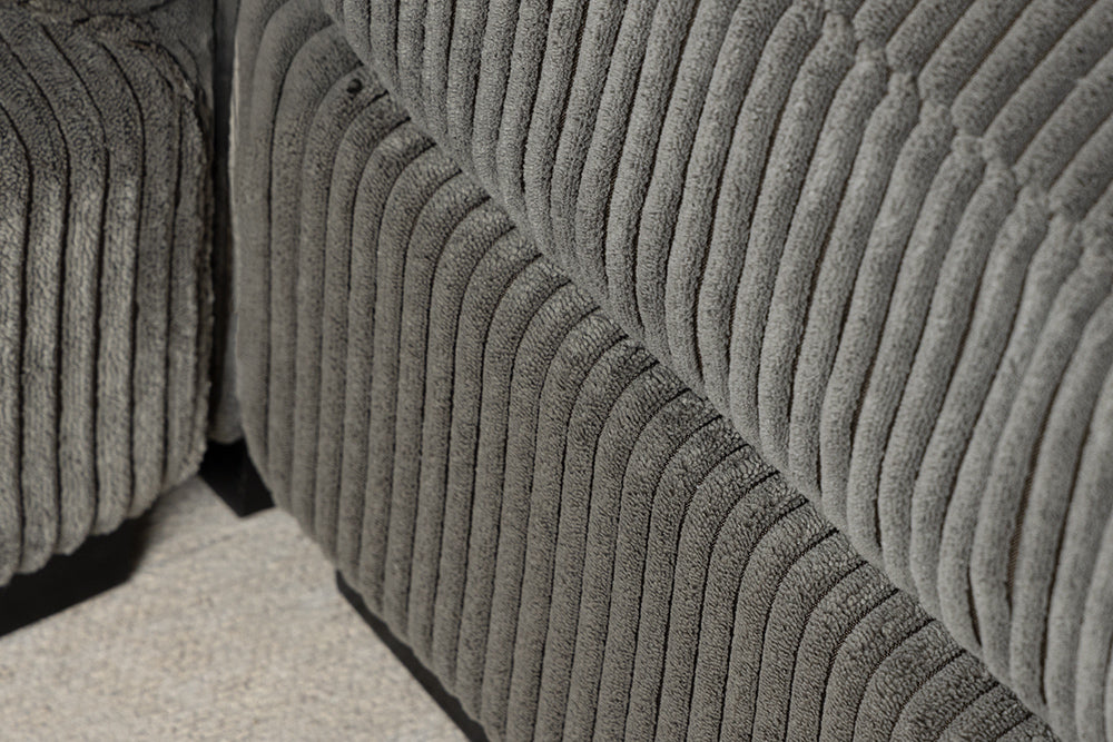 Corner sofa BABYLON 270cm XXL w/ ottoman cord grey