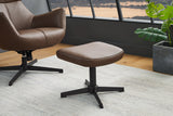 Hocker VOGUE 45cm drehbar Kunstleder braun mit schwarzem Metallgestell
