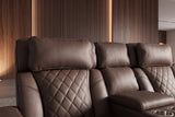 Kinosessel HOLLYWOOD 2-Sitzer elektrisch verstellbar Kunstleder braun