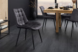 Stuhl ROADSTAR Samt dunkelgrau mit schwarzen Metallbeinen