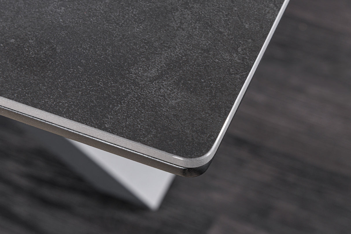 Dining table ETERNITY 160-200cm graphite grey ceramic with tempered glass