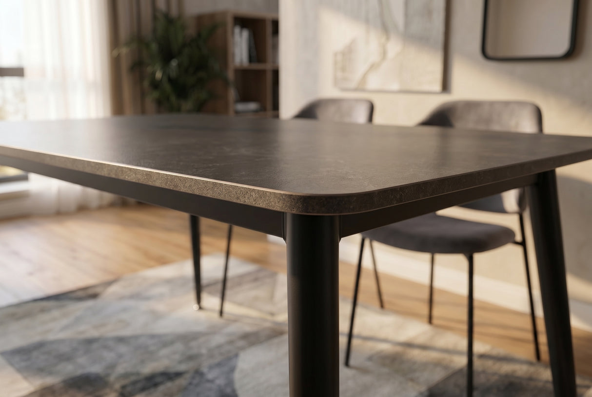 Dining table MILANO 140cm ceramic grey