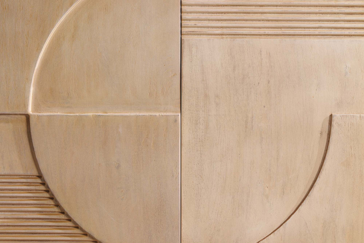 Sideboard ART DECO 170cm 3D Mangoholz naturweiß