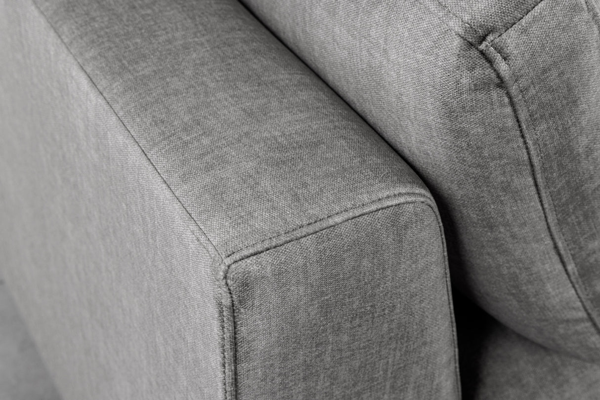 Ecksofa SIGNUM XL 315cm 3-Sitzer mit Ottomane rechts Samt grau