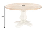 Esstisch HAMPTONS 120cm rund recyceltes Kiefernholz hellbraun cremefarben